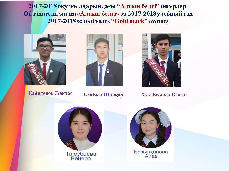 2010-2018 жылдардағы "Алтын белгі" мен "Үздік аттестат" иегерлері